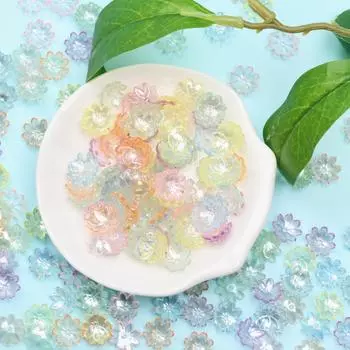 Ручная работа для изготовления ювелирных изделий, браслет, ожерелье, ручная работа, сделай сам, 9,5 мм, акриловые бусины, свободные бусины-разделители, форма солнечного цветка 200pcs разноцветный