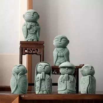 Ручная работа Фигурка маленького монаха Изысканное украшение для сада Дзен Садовая статуя Будды в разных стилях style 8