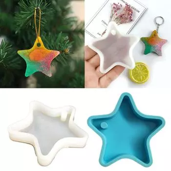 Ручная работа, глянцевая форма для украшения брелока, блестящая форма для брелока в форме звезды, форма для брелока из смолы, сделай сам, поделки, подвеска, силиконовая форма синий