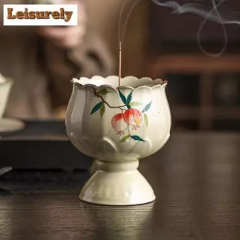 Ручная работа гранатовая высокая ножная курильница Ru печь для ароматерапии домашняя внутренняя вставная база аксессуары для чайной церемонии