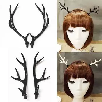 Ручная работа имитация вечеринки косплей рог оленя искусственный DIY повязка на голову рождественский декор оленьи рога аксессуары для волос ручной работы 7.5cm белый