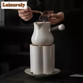 Ручная работа, керамическая, покрытая содовой глазурью, угольная печь, чайник для заваривания чая, сырая руда, грубая печь, чайник для кипячения воды, чайный сервиз, чайная церемония