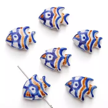 Ручная работа Красочные Керамические Бусины-Подвески в Форме Рыбок Фарфоровые Разделительные Бусины для Браслетов Ожерелий DIY Изготовление Ювелирных Изделий 10