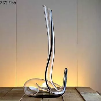 Ручная работа, креативный графин в форме змеи, прозрачный стеклянный набор бокалов для красного вина, бытовой диспенсер для вина, набор для вина, графин объемом 1800 мл