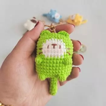 Ручная работа крючком брелки для ключей с кошкой милый брелок для ключей с животным рюкзак кулон аксессуары вязание мультфильм подвесные украшения для девочек подарок
