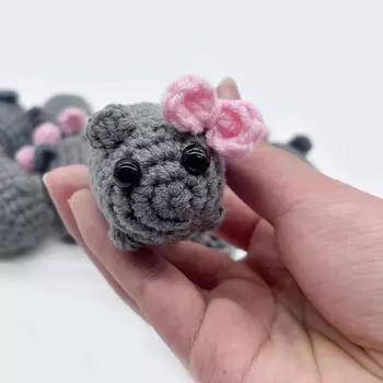Ручная работа крючком грустный хомяк брелок игрушка плюшевая игрушка мягкая вязаная кукла для детей взрослых сумки декор 2