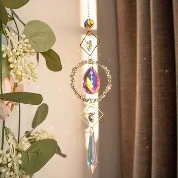 Ручная работа Ловец солнца Подвесной Вращающийся Кристальный шар Подвеска Красочный Оригинальный Радужный Колокольчик ветра Окно