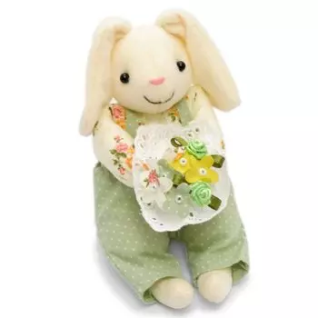 Ручная работа Маленький мягкий сидящий цветок душевный хлопок ручной работы набор для начинающих 1005005 [Koyama] набор, животное, кролик, кремовый, в комплекте,
