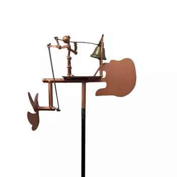 Ручная работа металлическая мельница-барабанщик, украшение сада в виде мельницы-барабанщика, музыкальные фигурки перкуссионистов, забавная скульптура на ветряной тяге One Size