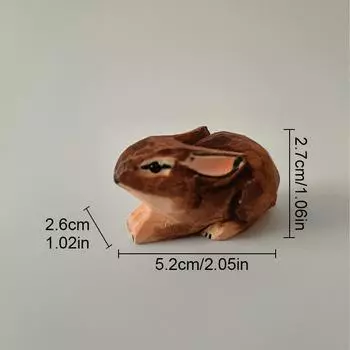 Ручная работа мультфильм креативные подарки забавные резные украшения кролик ремесло книжная полка исследование дерево мини имитация милый настольный автомобиль декор коричневый