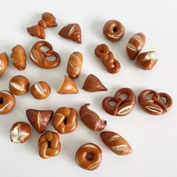 Ручная работа настоящий щелочной водный хлеб крендель круассан бублик подарочный пакет ювелирные изделия кулон холодильник аксессуары украшения своими руками