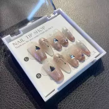 Ручная работа Носимые ногти Мода Повседневный Простой Изысканный Классический Стиль Наклейки для ногтей XS