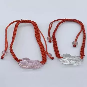 Ручная работа плетеные красные веревки животные Pixiu браслеты для женщин и мужчин ювелирные изделия вечерние аксессуары подарки розовый