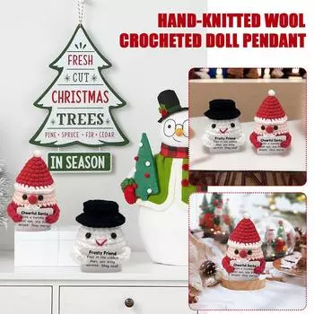 Ручная работа позитивный брелок милая энергетическая игрушка Санта-Клаус кулон снеговик обнимашка крючком Insp F4N3 Santa Claus Snowman-2pcs