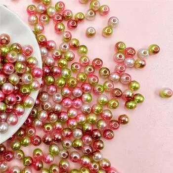 Ручная работа, прямое отверстие, иллюзия, цветные женские 100 шт., круглые бусины, ювелирные аксессуары, акриловые бусины своими руками 6 мм