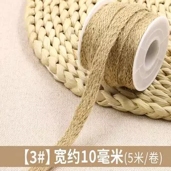 Ручная работа, самодельная пеньковая веревка, плетеная веревка, кольцо для детского сада, креативный декоративный материал, ваза, вощеная веревка, прочная износостойкая плоская веревка 3 #width about 10mm [5m/roll]