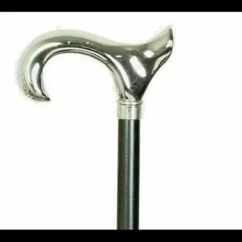 Ручная работа Серебряный Хром Дерби Рабочая Трость Трость Старинная Деревянная Ручная работа