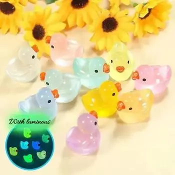 Ручная работа смоляная мультяшная утка ночник украшение 3D моделирование DIY ювелирные украшения украшения для дома аксессуары сказочный сад