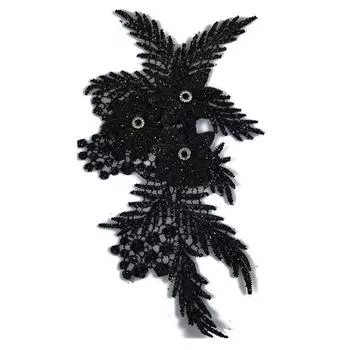 Ручная работа Тканевая нашивка Стразы Тканевая аппликация Изысканная цветочная аппликация Шитье