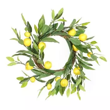 Ручная работа Весенний и летний лимонный венок Искусственный лимонный венок Поддельный венок Украшение для свадьбы