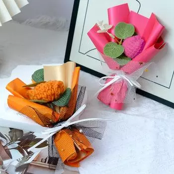 Ручная работа Вязаный маленький букет Искусственные вязаные цветы Мини-букет крючком