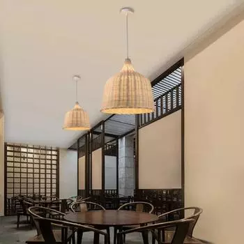 Ручная работа винтажный бамбуковый фермерский бамбуковый ротанговый абажур подвесной светильник для ресторана свадебный декор люстра NO Bulb