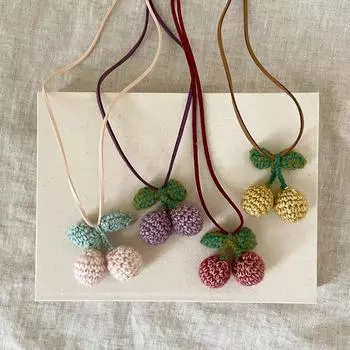 Ручная работа вязаная шерстяная вишневая замшевая цепочка на шею женская нишевая милая изысканная модная цепочка на шею свитер цепочка