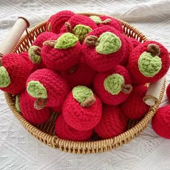 Ручная работа, вязание крючком из шерсти, имитация яблока, подвеска, украшение, аксессуары, сумка, брелок, украшения, принадлежности для вязания 4,5 см