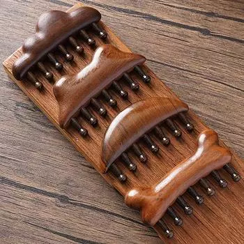 Ручная расческа для массажа головы и головы, щетка Meridian, 7 грубых зубцов, расческа для тела, массажная расческа Guasha для ухода и выскабливания