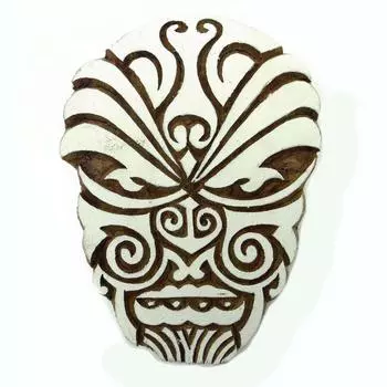 Ручная резная марка Браун Назар Батту, печатающая индийские марки на деревянных блоках 5L X 3.7W Inches коричневый