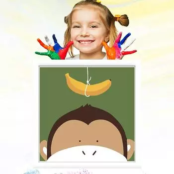 Ручная роспись 20x20 см, развитие хобби, детский рисунок, картина маслом по номерам для детей, обучение рисованию 20x20cm no Frame