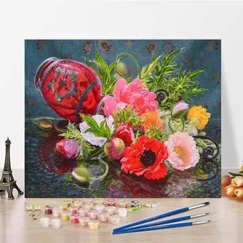 Ручная роспись чисел Картина маслом Цифровая картина маслом Украшение дома DIY Картина по номерам Холст 40x50cm no frame