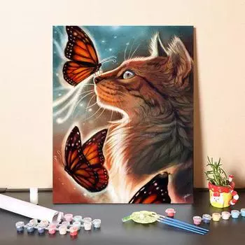 Ручная роспись чисел Картина маслом Цифровая картина маслом Холст Украшение дома DIY Картина по номерам 40x50cm no frame