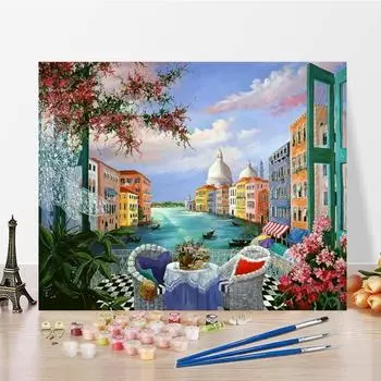 Ручная роспись чисел Картина маслом Цифровая картина маслом Украшение дома Холст DIY Картина по номерам 40x50cm no frame