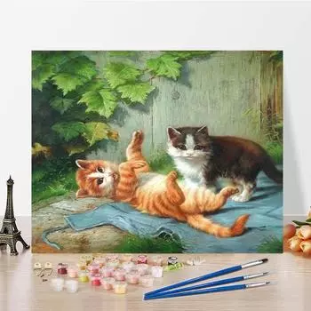 Ручная роспись чисел Картина маслом Холст Украшение дома DIY Картина по номерам Цифровая картина маслом 40x50cm no frame