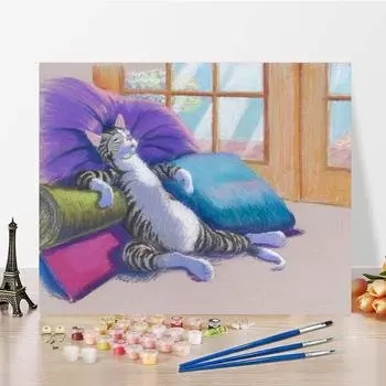 Ручная роспись, цифровая картина маслом, цифры, картина маслом, украшение дома, сделай сам, картина по номерам, холст 40x50cm no frame