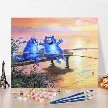 Ручная роспись, цифровая картина маслом, холст, цифры, картина маслом, сделай сам, картина по номерам, украшение для дома 40x50cm no frame