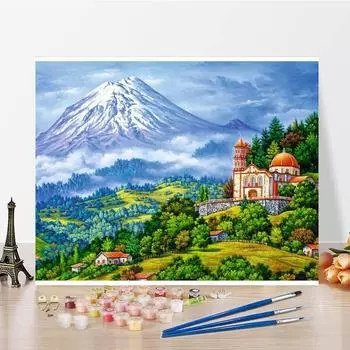 Ручная роспись, цифровая картина маслом, холст, цифры, картина маслом, украшение дома, сделай сам, картина по номерам 40x50cm no frame