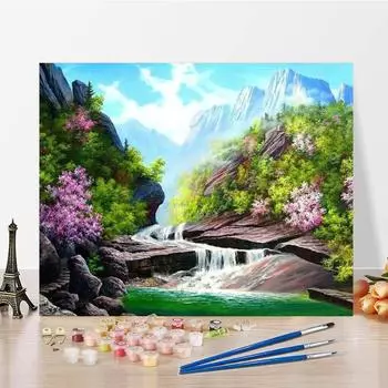 Ручная роспись, цифровая картина маслом, холст, украшение для дома, цифры, картина маслом, сделай сам, картина по номерам 40x50cm no frame