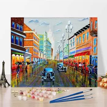 Ручная роспись, цифровая картина маслом, сделай сам, картина по номерам, холст, украшение для дома, цифры, картина маслом 40x50cm no frame