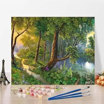 Ручная роспись, цифровая картина маслом, украшение для дома, холст, цифры, картина маслом, сделай сам, картина по номерам 40x50cm no frame
