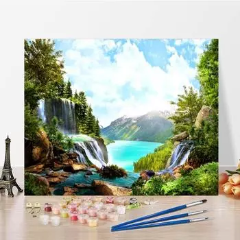 Ручная роспись декомпрессии Украшение дома Картина по номерам DIY Цифровая картина маслом Холст Картина 40x50cm no frame