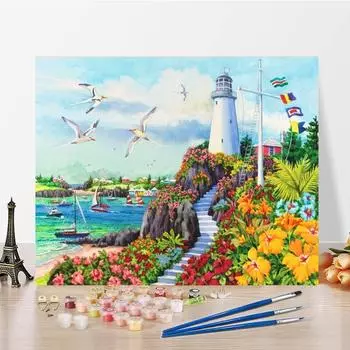 Ручная роспись декомпрессии украшения дома DIY цифровая картина маслом холст картина живопись по номерам 40x50cm no frame