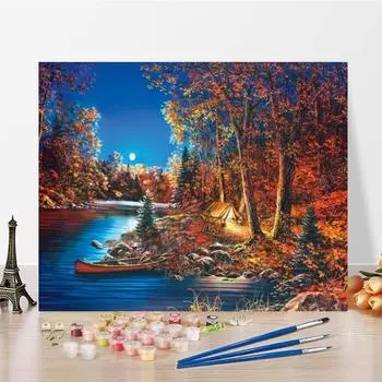 Ручная роспись декомпрессионного холста картина DIY цифровая картина маслом картина по номерам украшения дома 40x50cm no frame