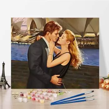 Ручная роспись декомпрессионного холста Картина Домашнее украшение Картина по номерам DIY Цифровая картина маслом 40x50cm no frame