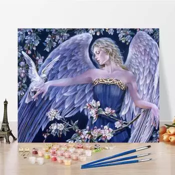 Ручная роспись декомпрессионной живописи по номерам Холст Картина DIY Цифровая картина маслом Украшение дома 40x50cm no frame