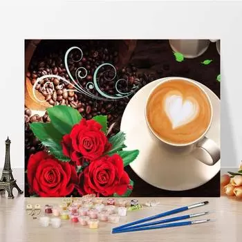 Ручная роспись декомпрессионной живописи по номерам Украшение дома DIY Цифровая картина маслом Холст Картина 40x50cm no frame