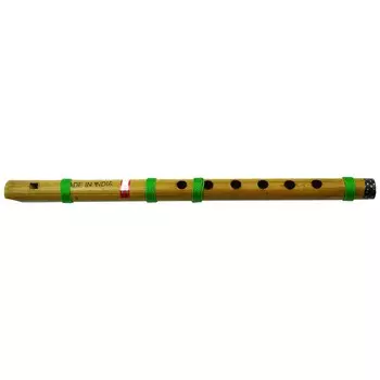 Ручная роспись деревянный бансури музыкальный инструмент домашний декор бамбуковая флейта 14.3X0.5 Inches коричневый