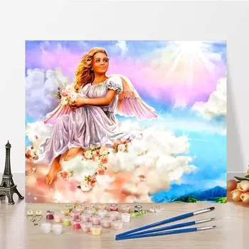 Ручная роспись DIY Цифровая картина маслом Украшение дома Картина по номерам Холст Картина Декомпрессия 40x50cm no frame