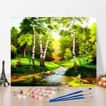 Ручная роспись DIY Цифровая живопись маслом Декомпрессионная живопись по номерам Картина на холсте Украшение дома 40x50cm no frame